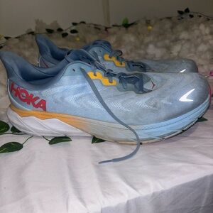 Hoka Blue and Yellow Running Shoes
